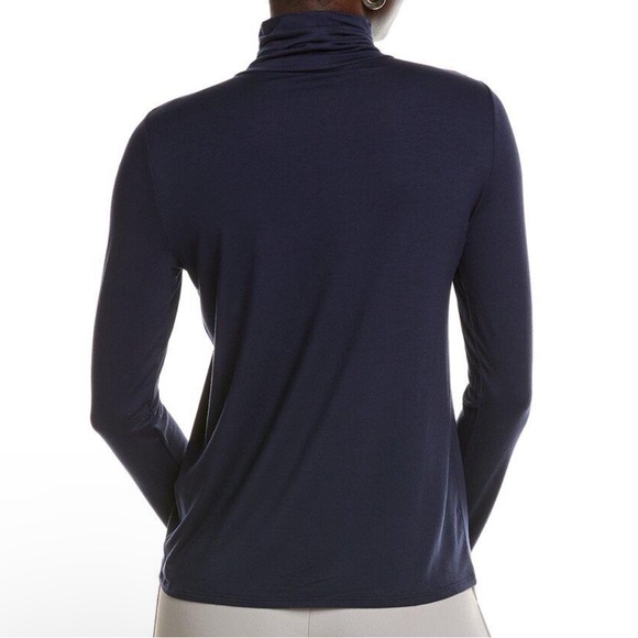 Eileen Fisher Navy Cozy Lagenlook Scrunch Neck Turtleneck Modest Business Sz XL - Picture 8 of 13